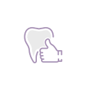Illustration of a tooth and a thumbs up symbol in dental services in Seattle