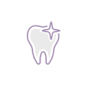 Illustration of a sparkling white tooth