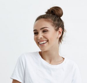 happy woman smiling